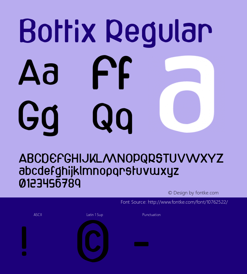 Bottix Regular Macromedia Fontographer 4.1 4/1/01图片样张