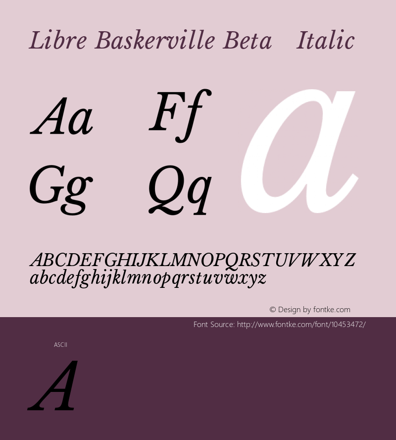 Libre Baskerville Beta32 Italic Version 0.032图片样张