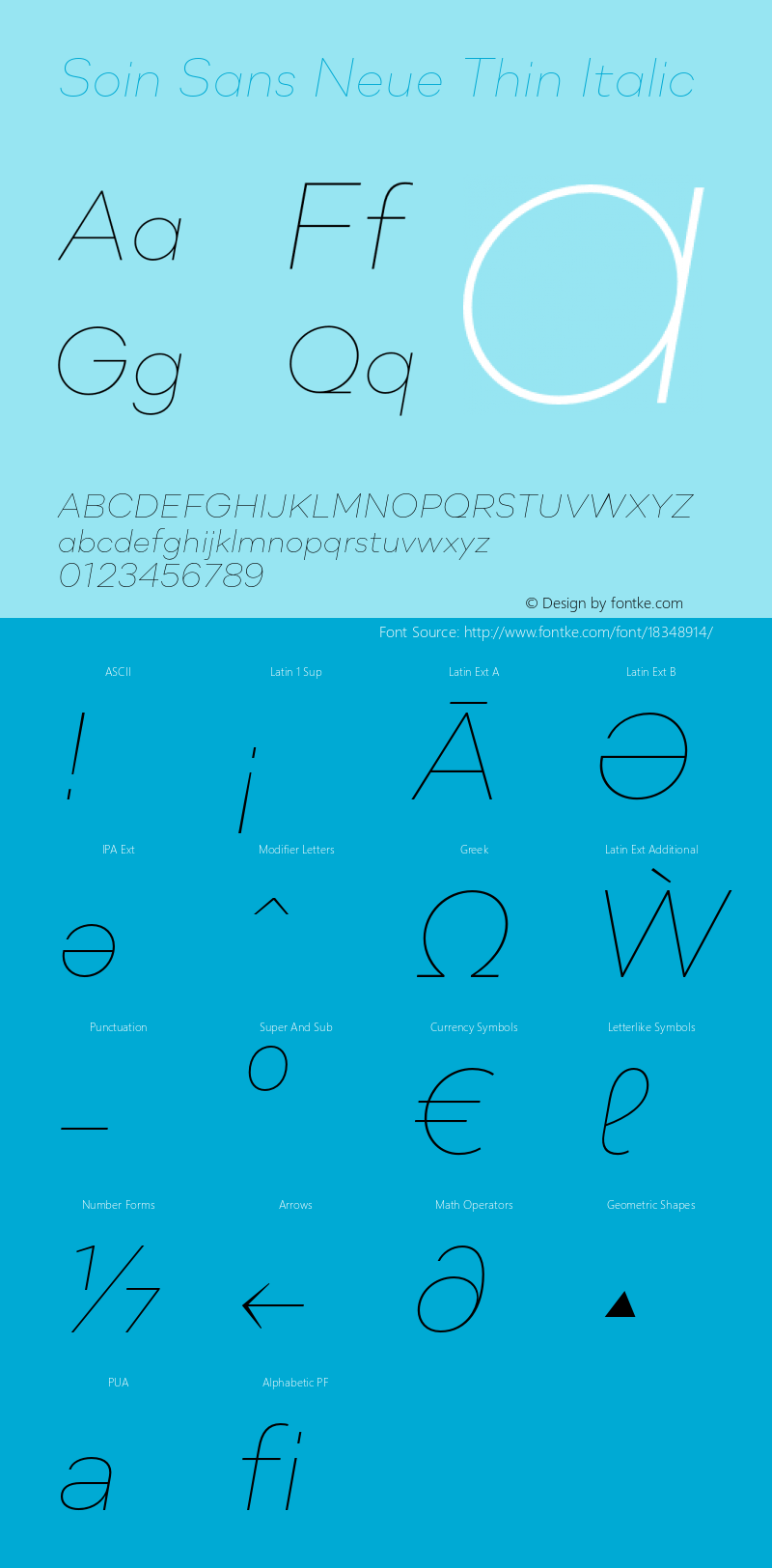 Soin Sans Neue Thin Italic Version 5.90 Build 1608图片样张