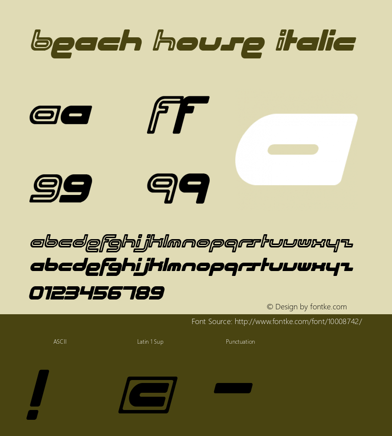 Beach House Italic Fontmaker 2.0 (22.02.99)图片样张