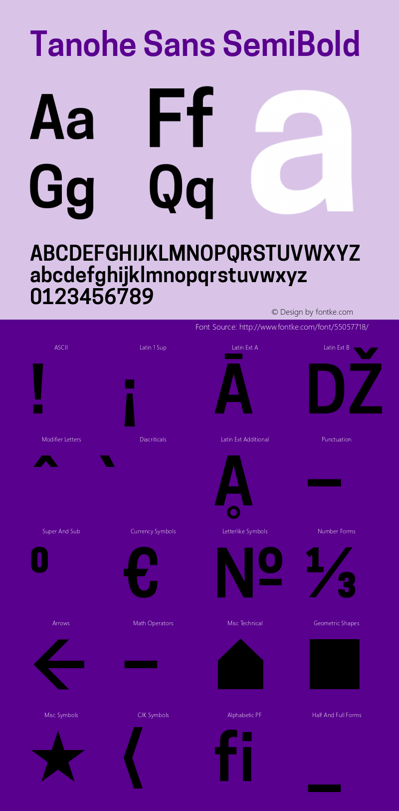 Tanohe Sans SemiBold Version 1.00;February 11, 2020;FontCreator 12.0.0.2550 64-bit; ttfautohint (v1.6)图片样张