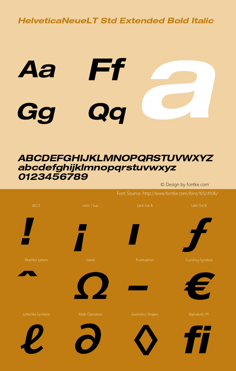 HelveticaNeueLT Std Extended Bold Italic OTF 1.029;PS 001.000;Core 1.0.33;makeotf.lib1.4.1585图片样张