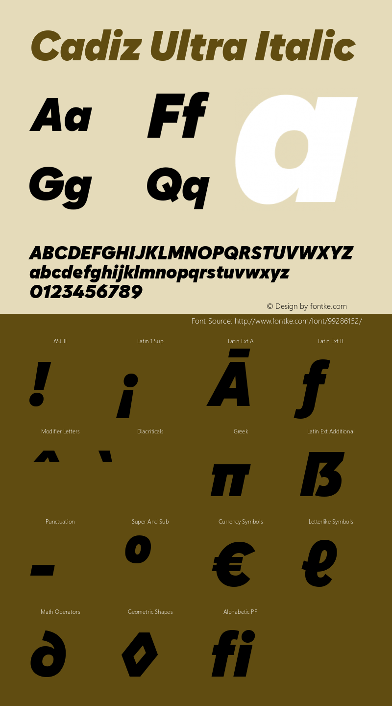 Cadiz Ultra Italic 1.000图片样张