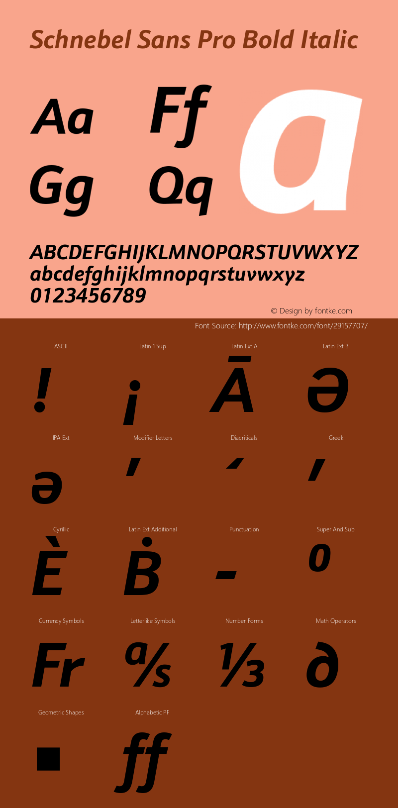 Schnebel Sans Pro Bold Italic Version 1.00图片样张