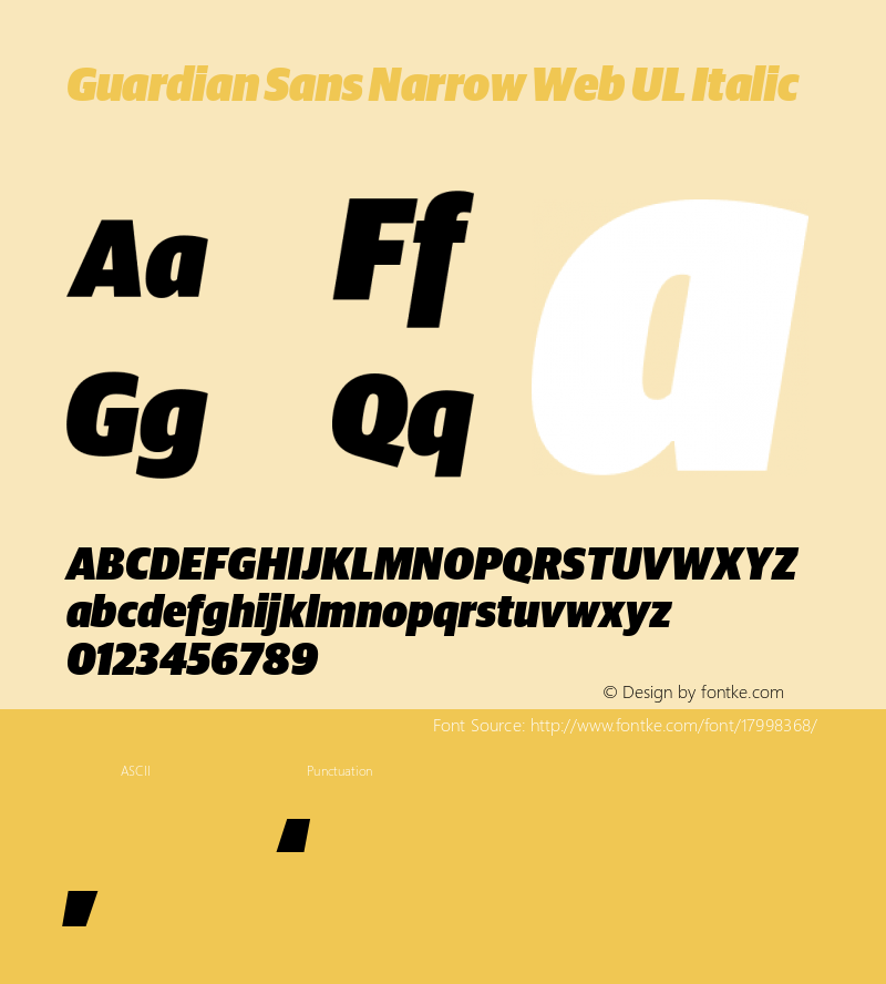 Guardian Sans Narrow Web UL Italic Version 1.1 2012图片样张