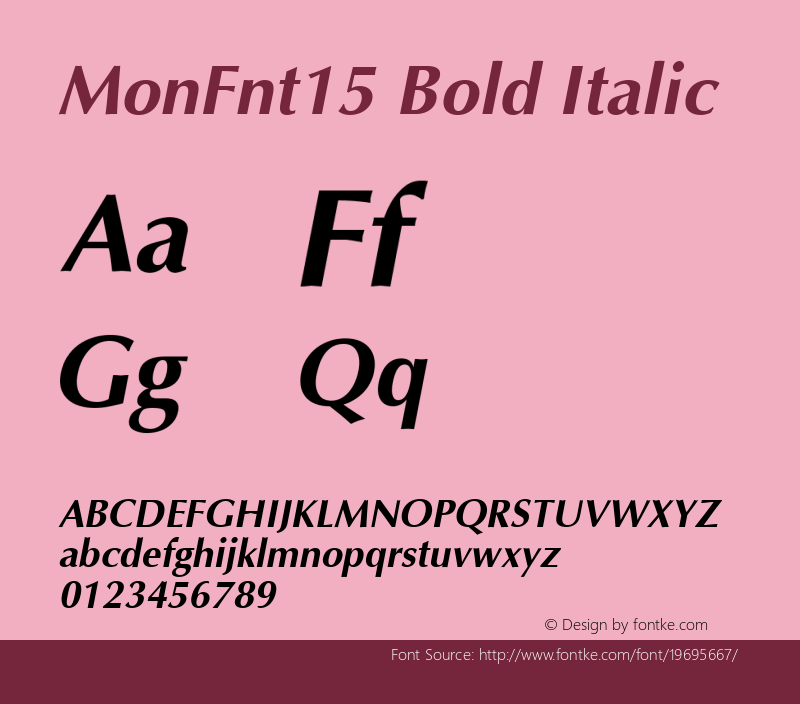 MonFnt15 Bold Italic 001.000图片样张