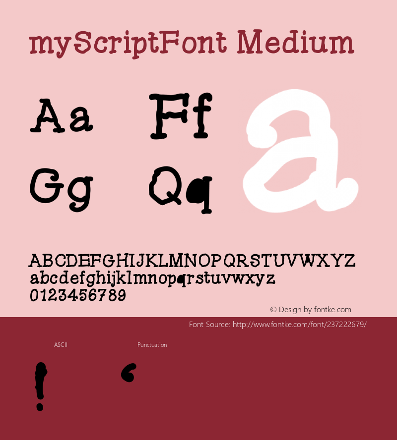 myScriptFont Version 001.000图片样张