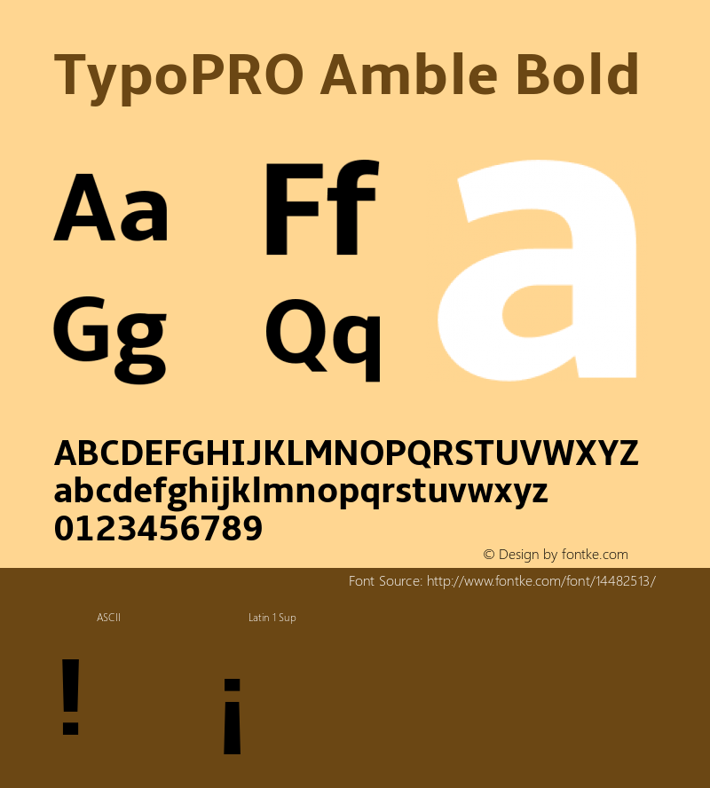 TypoPRO Amble Bold Version 1.00000; 2009图片样张