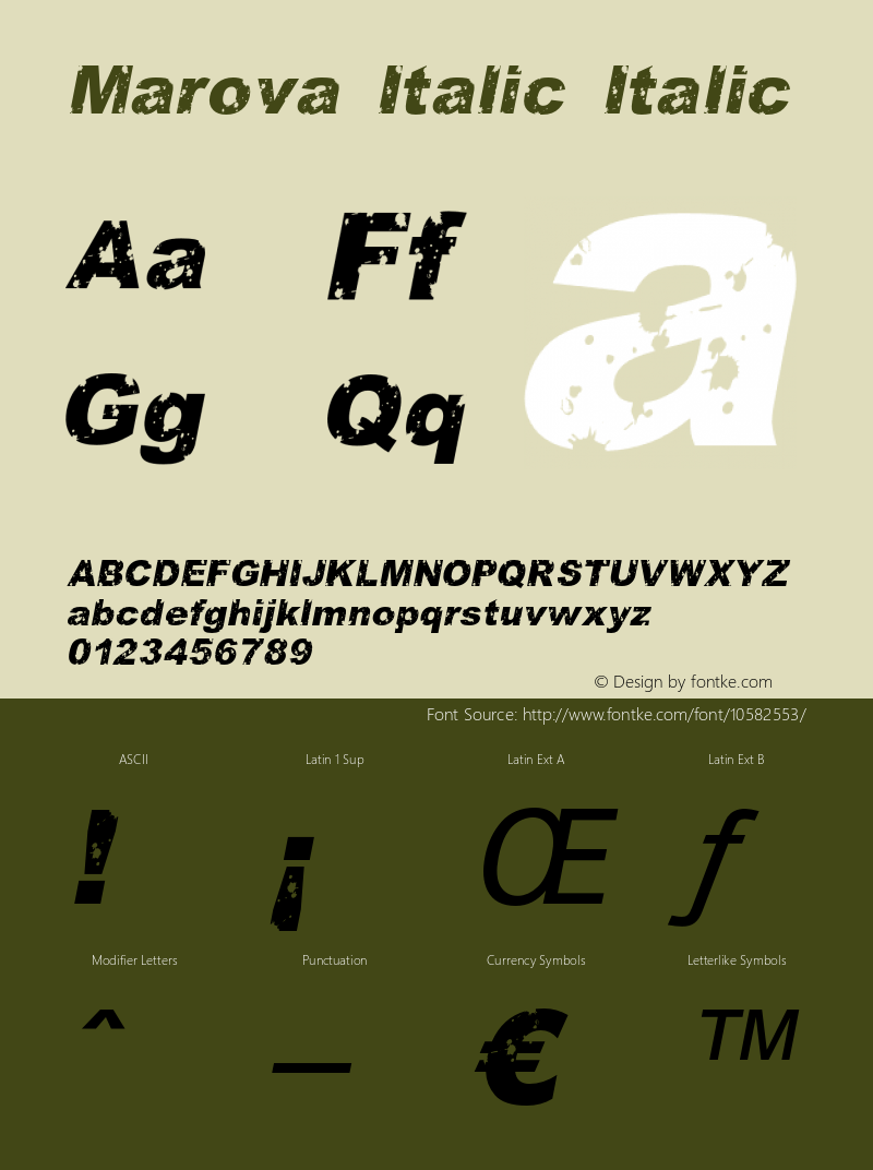 Marova Italic Italic Version 1.000图片样张