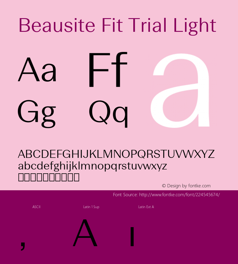 Beausite Fit Trial Light Version 2.001;PS 2.1;hotconv 1.0.86;makeotf.lib2.5.63406图片样张