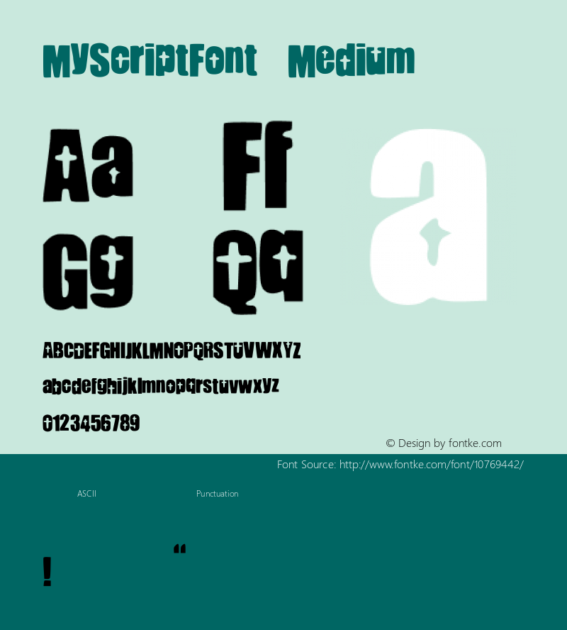 MyScriptFont Medium Version 001.000图片样张