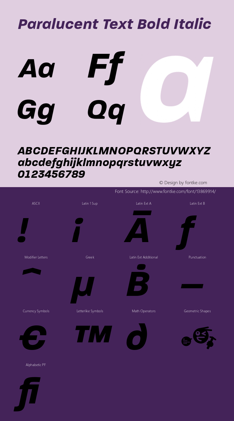 Paralucent Text Bold Italic Version 3.000图片样张