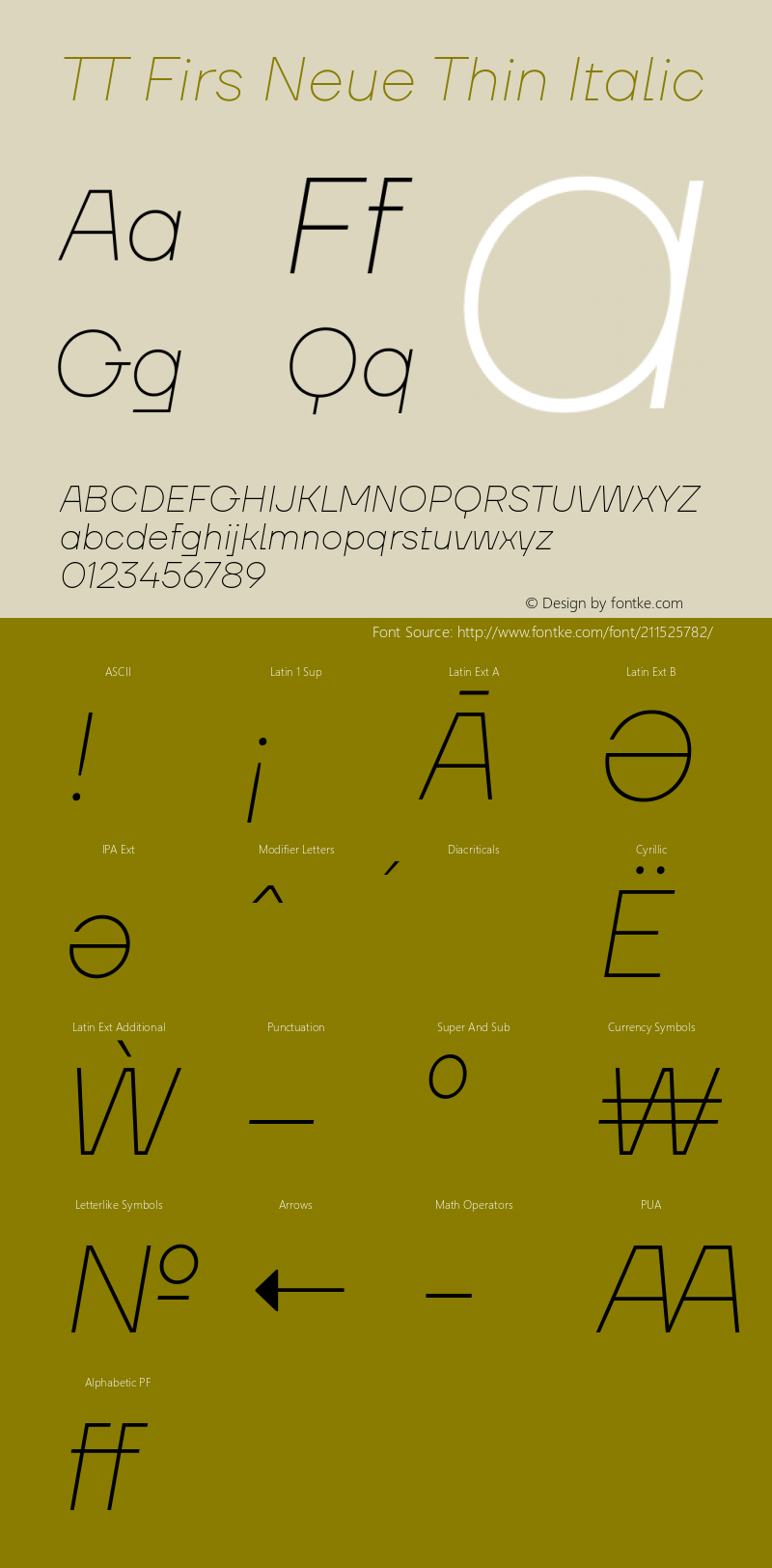 TT Firs Neue Thin Italic Version 1.100图片样张