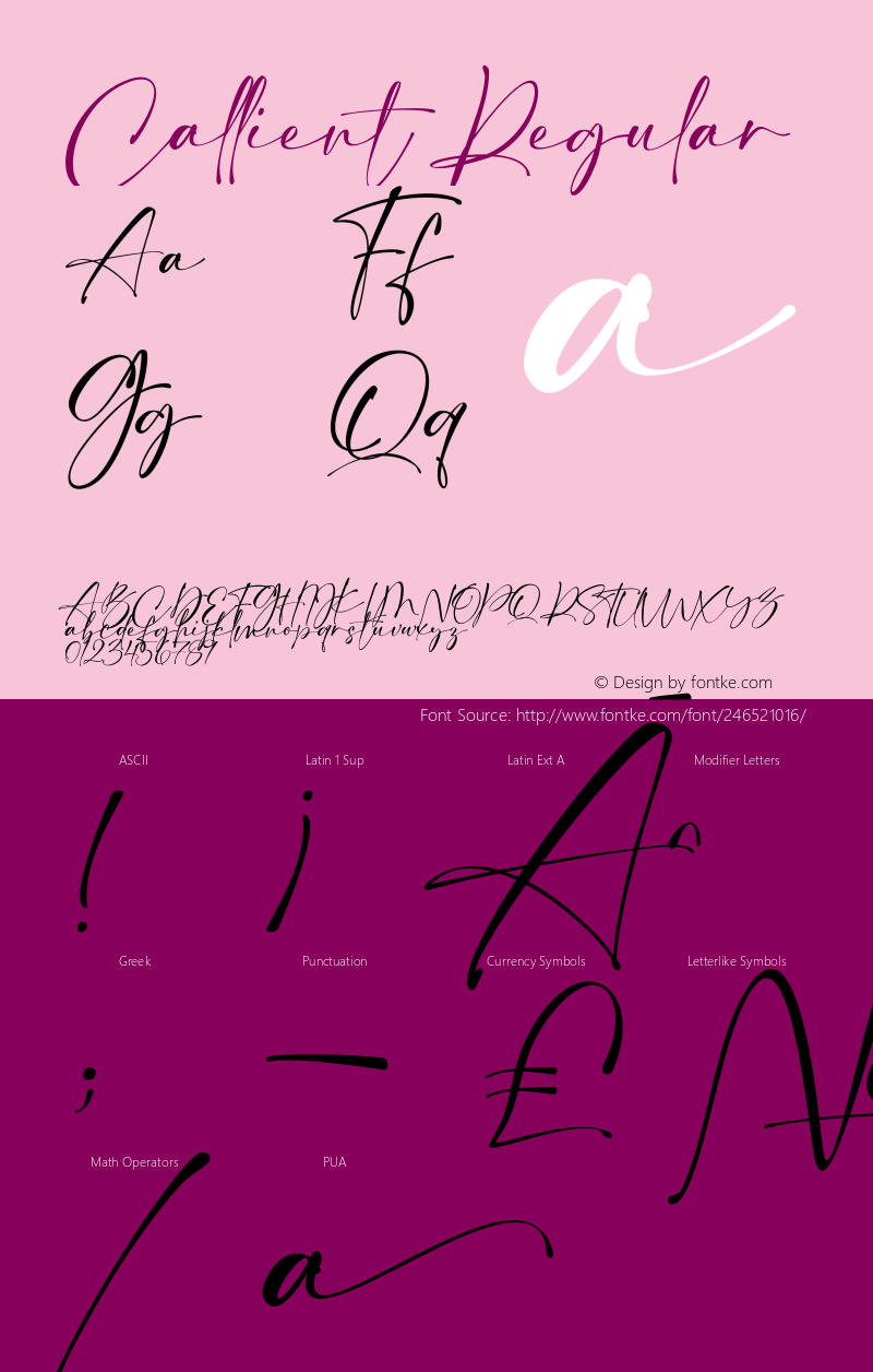 Callient Version 1.00;November 8, 2021;FontCreator 13.0.0.2675 64-bit图片样张