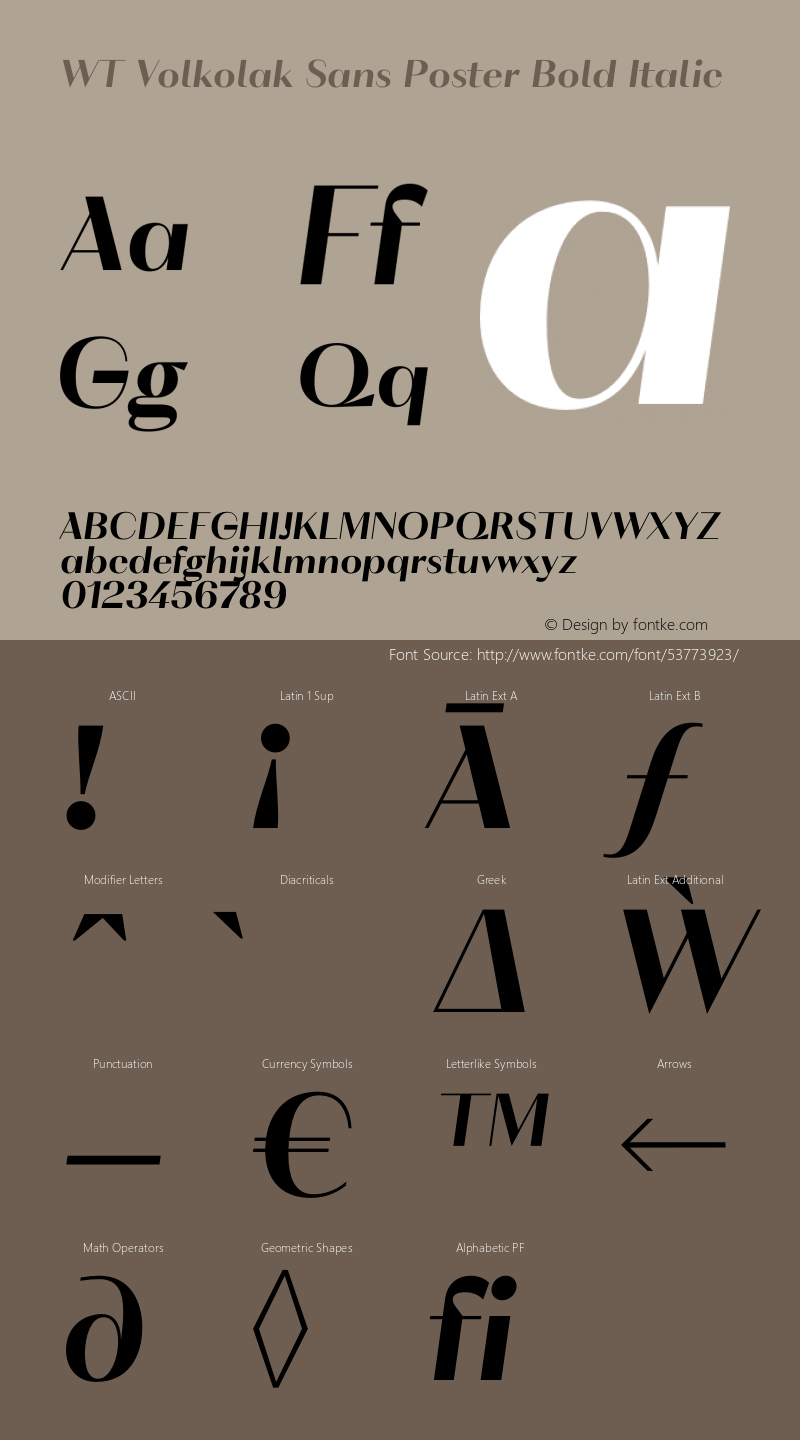 WT Volkolak Sans Poster Bold Italic Version 3.000;PS 003.000;hotconv 1.0.88;makeotf.lib2.5.64775图片样张