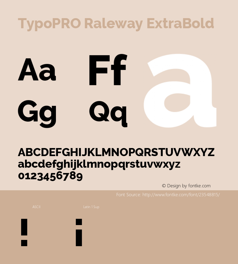 TypoPRO Raleway ExtraBold Version 3.000; ttfautohint (v0.96) -l 8 -r 28 -G 28 -x 14 -w 