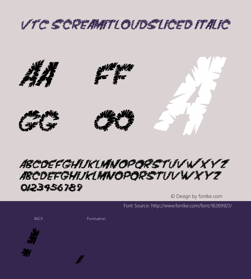 VTC ScreamItLoudSliced Italic 1999; 1.0, initial release图片样张