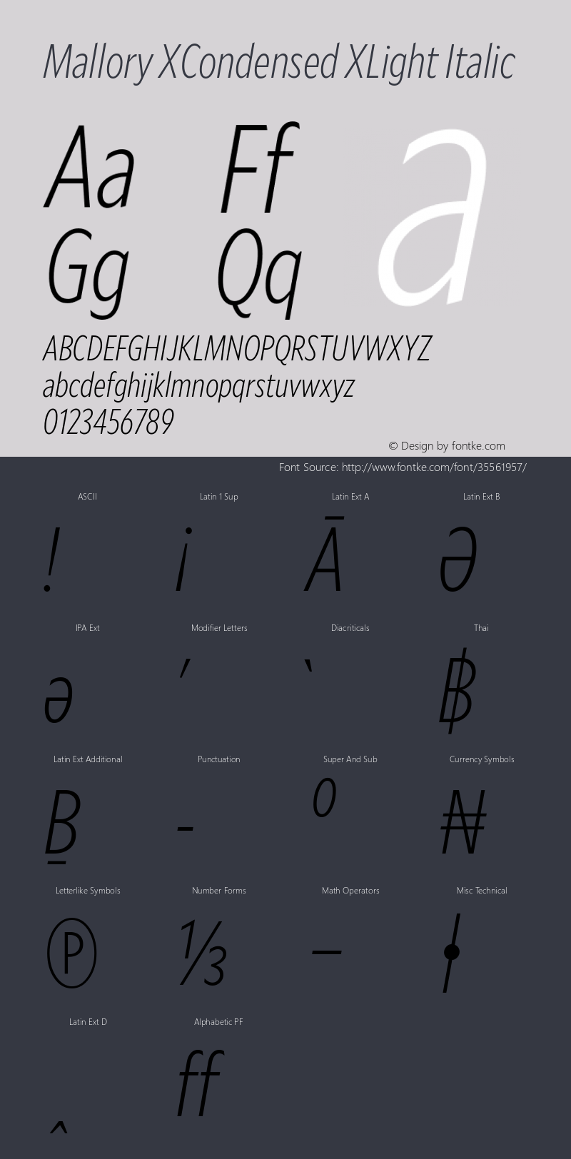 Mallory XCond XLight Italic Version 2.000;PS 2.000;hotconv 16.6.51;makeotf.lib2.5.65220图片样张