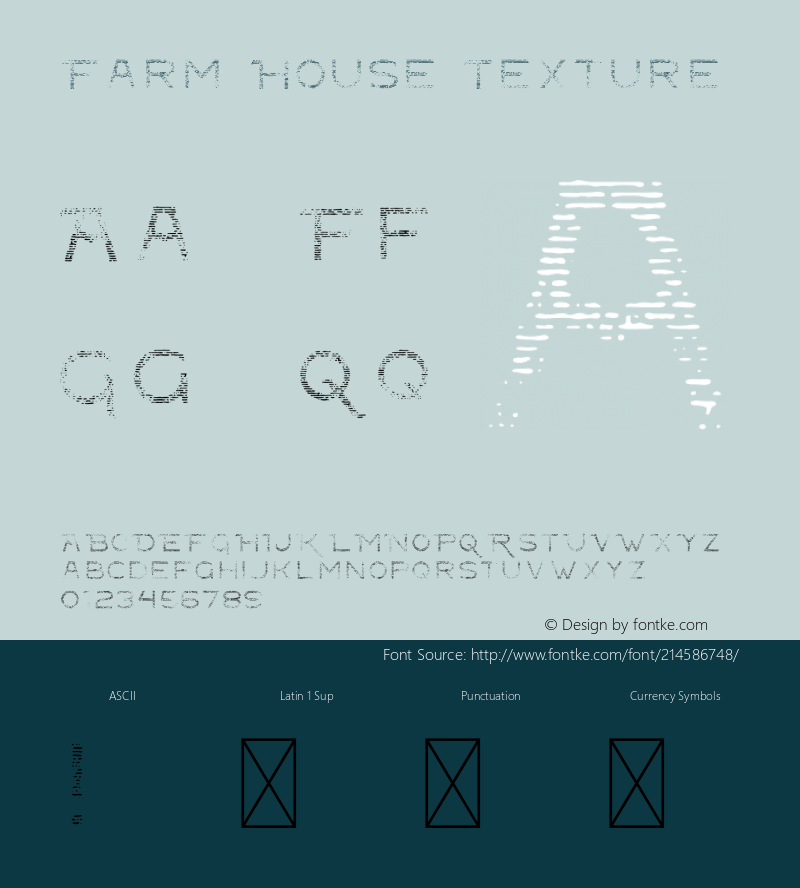 Farm House Texture Version 1.00;January 16, 2019;FontCreator 11.5.0.2430 64-bit图片样张