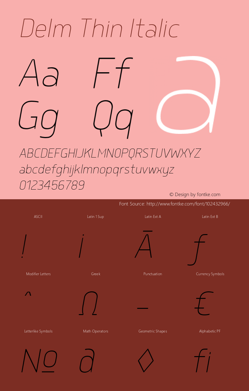 Delm Thin Italic 1.000图片样张