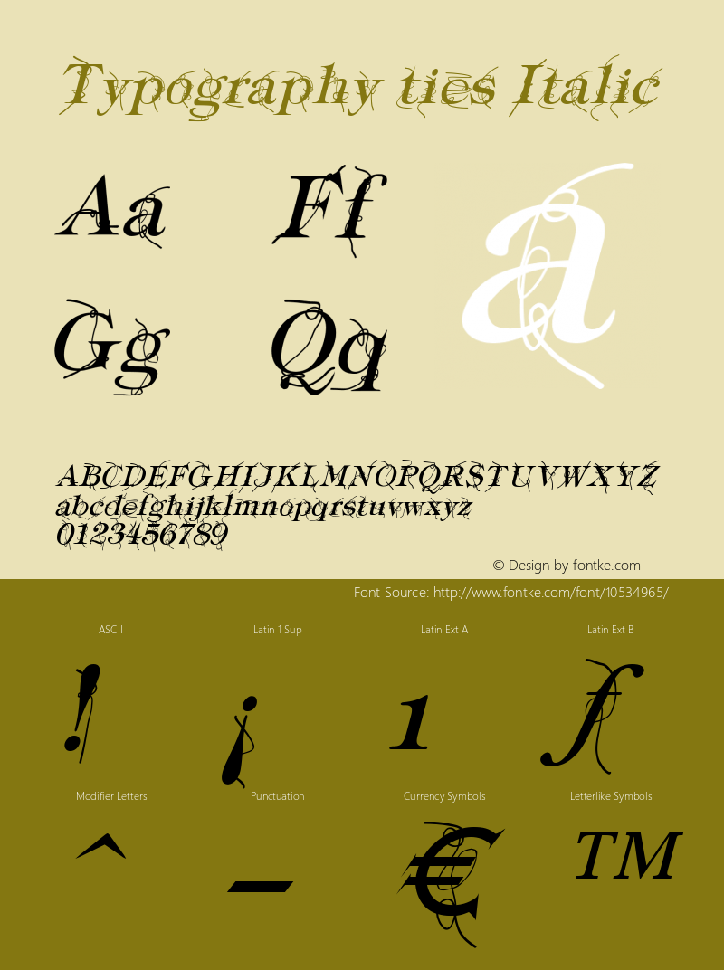 Typography ties Italic Version 1.000图片样张