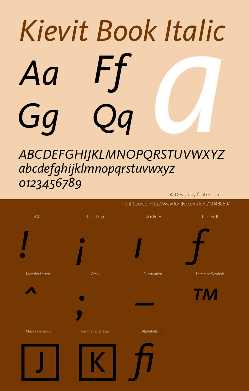 Kievit Book Italic Version 001.000图片样张