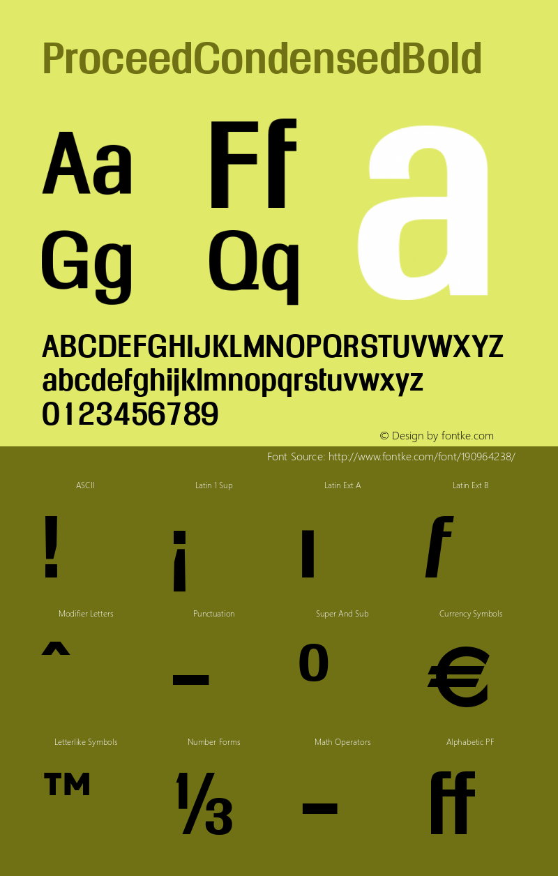 ☞ProceedCondensedBold 1.000;com.myfonts.easy.aboutype.proceed.condensed-bold.wfkit2.version.34jj图片样张