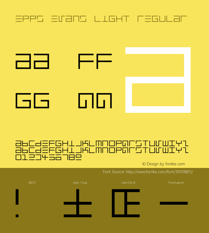 Epps Evans Light Regular Macromedia Fontographer 4.1.3 4/3/97图片样张