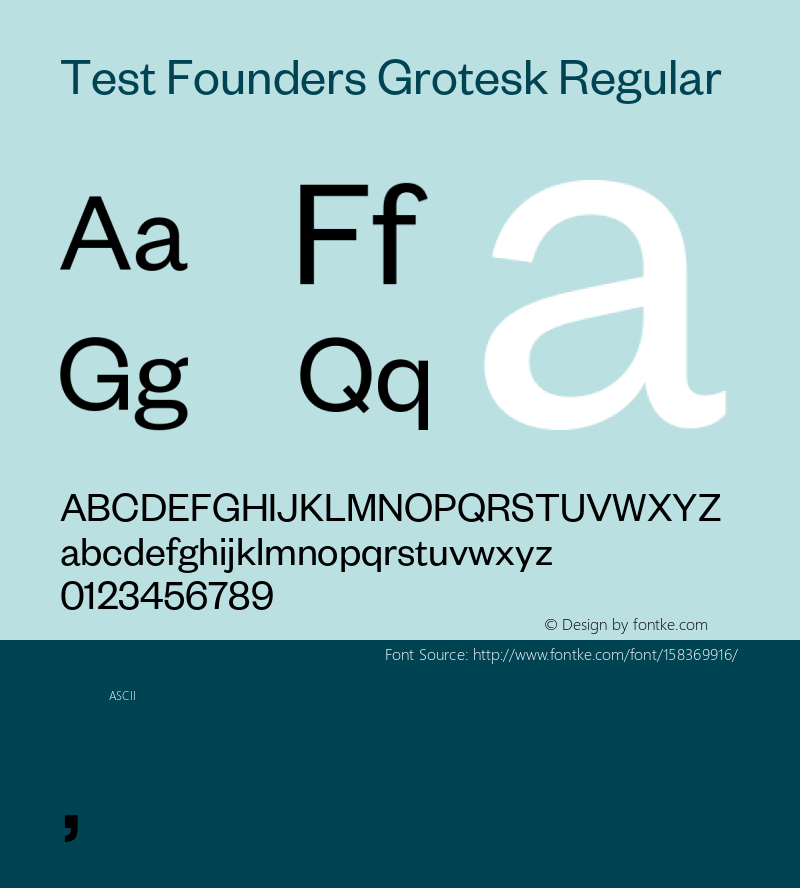 Test FoundersGrotesk-Regular Version 1.001;PS 1.000;hotconv 1.0.57;makeotf.lib2.0.21895图片样张