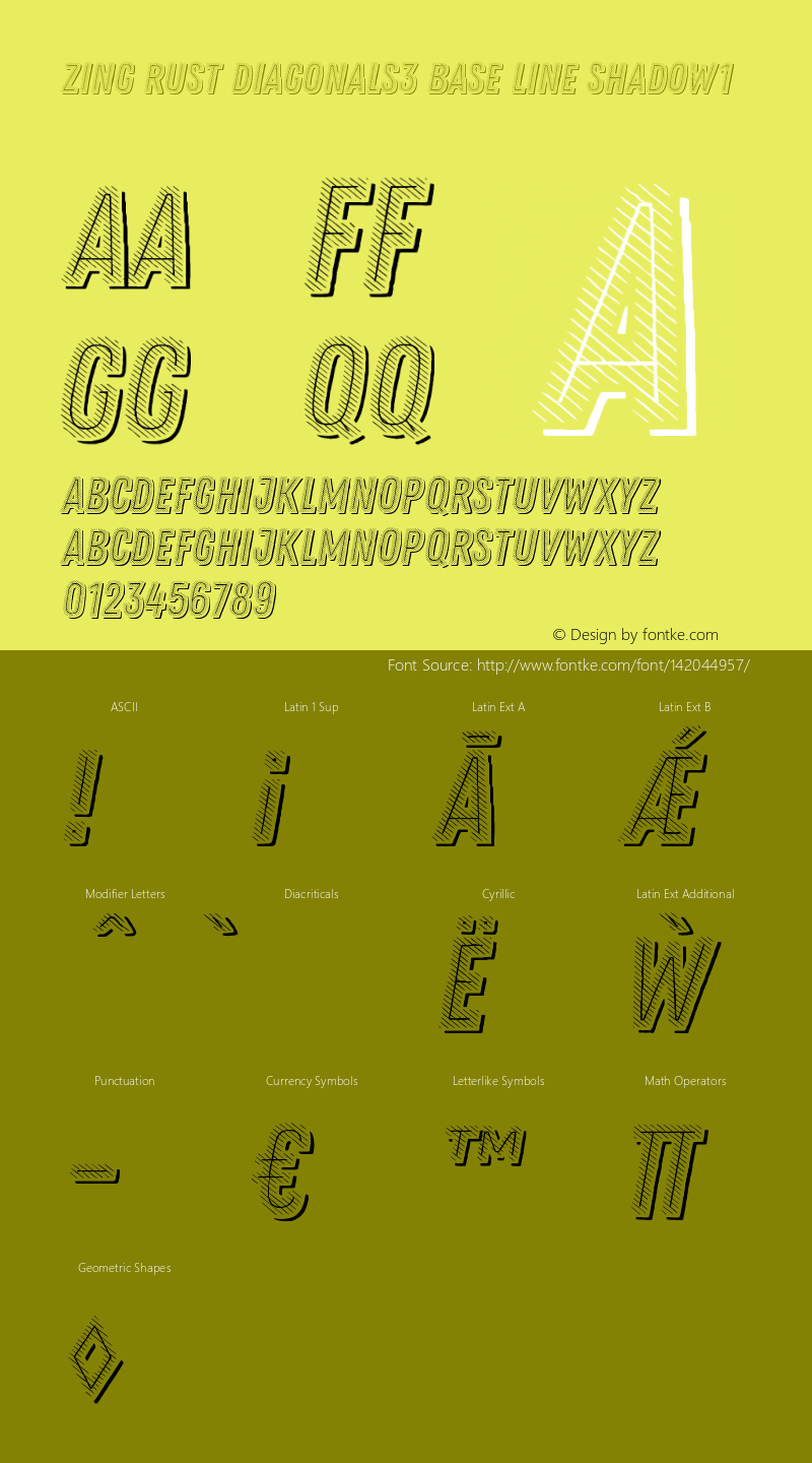 Zing Rust Diagonals3 Base Line Shadow1 Version 1.000图片样张