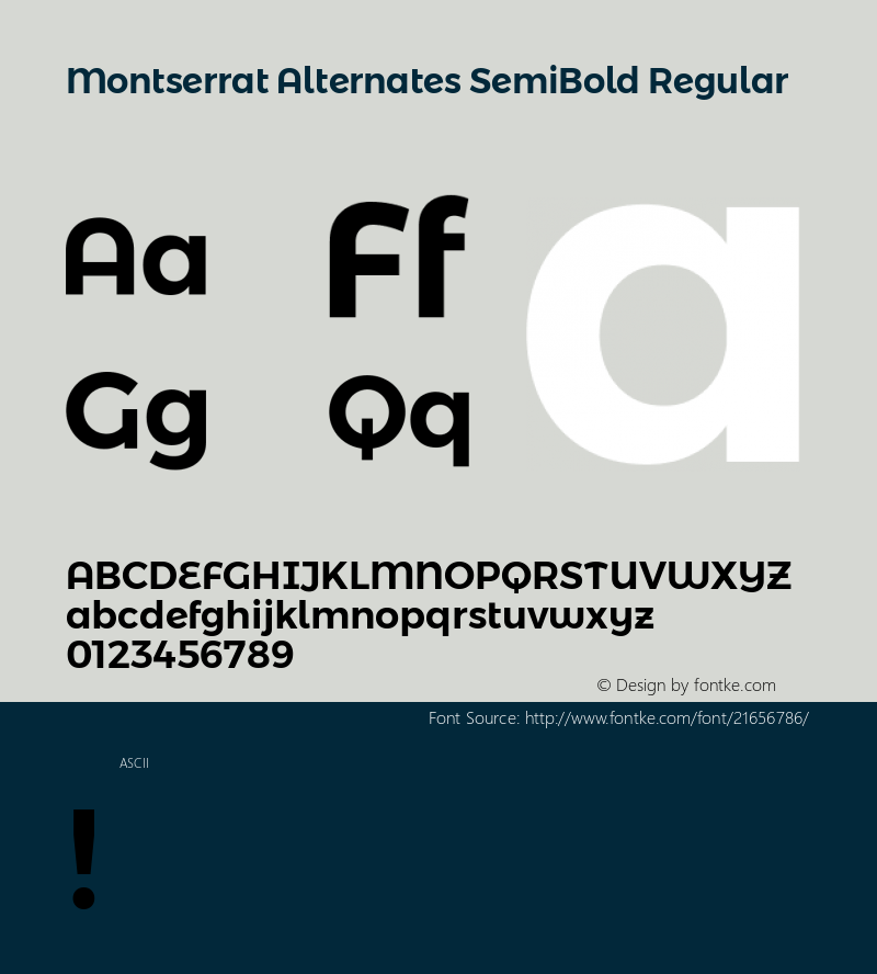 MontserratAlternatesSemiBold Version 1.0图片样张