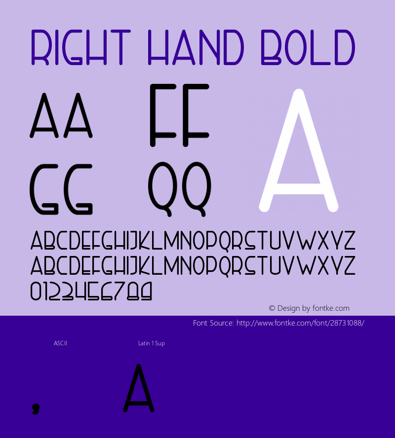 Right Hand Bold Version 1.002;Fontself Maker 3.1.0图片样张