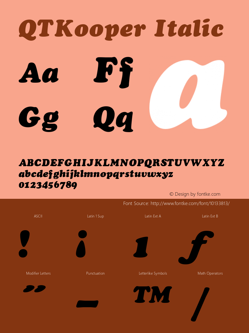 QTKooper Italic QualiType TrueType font  9/18/92图片样张