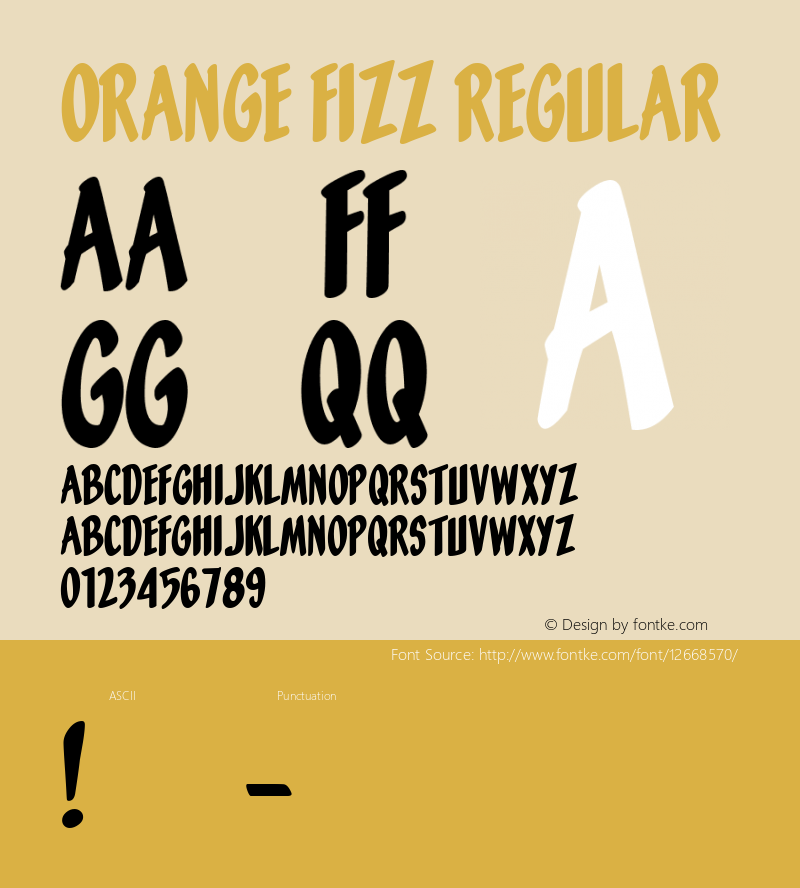 Orange Fizz Regular Macromedia Fontographer 4.1 1/30/01图片样张