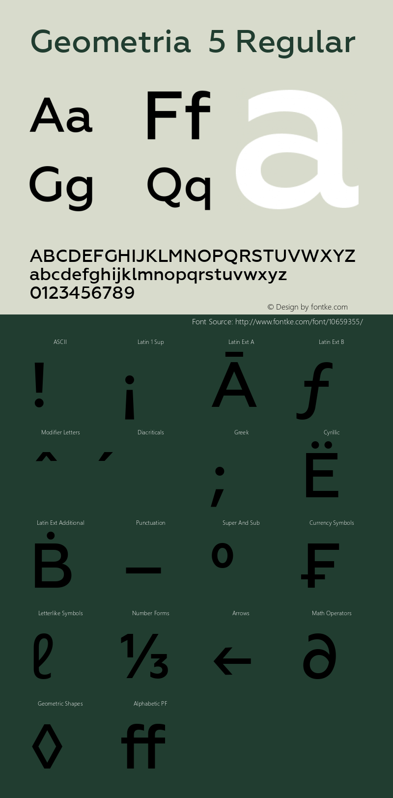 Geometria  5 Regular Version 1.000;com.myfonts.easy.brownfox.geometria.medium.wfkit2.version.45Kw图片样张