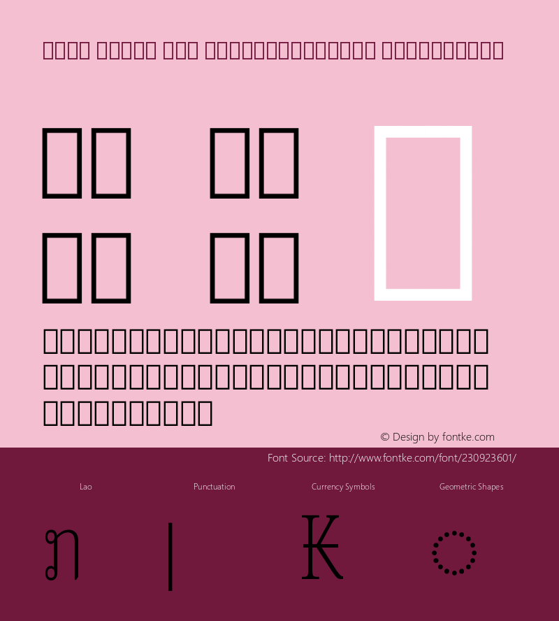 Noto Serif Lao ExtraCondensed ExtraLight Version 2.000图片样张