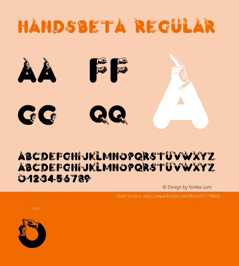 HandsBETA Regular Macromedia Fontographer 4.1 13/11/2000图片样张