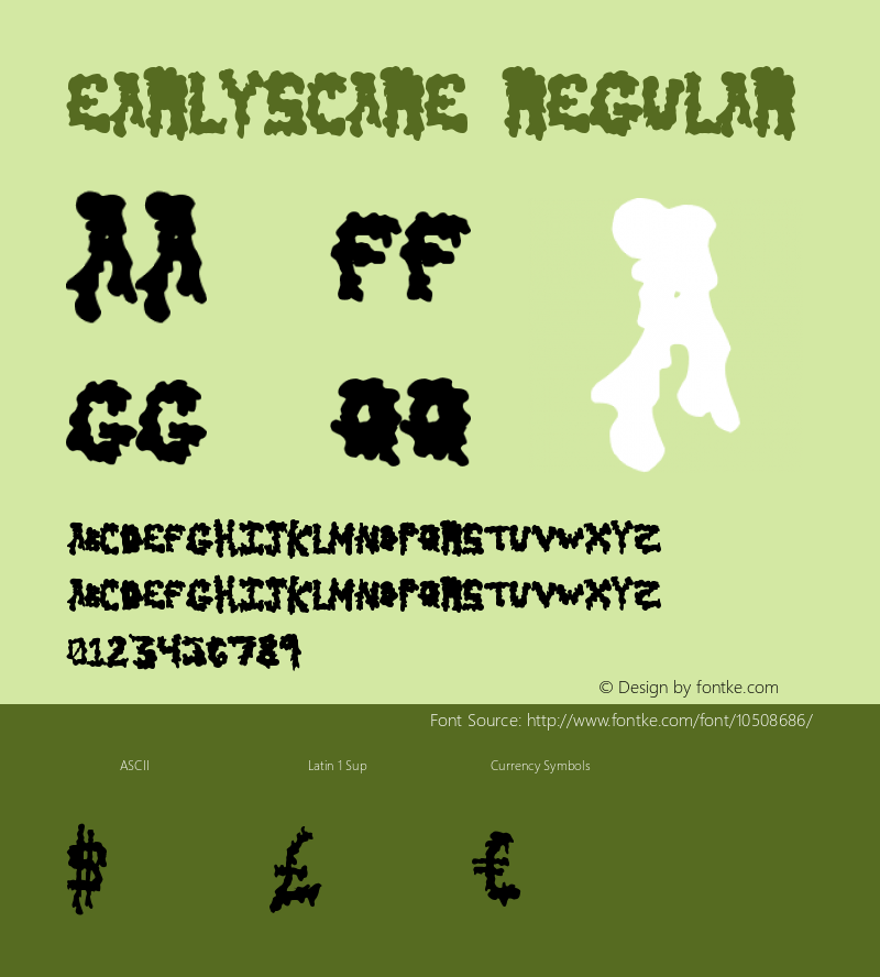 EarlyScare Regular Version 1.00 August 21, 2013, initial release图片样张