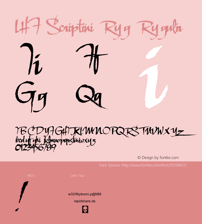 LHF Scriptana Reg Regular Version 1.000;PS 001.000;hotconv 1.0.38图片样张