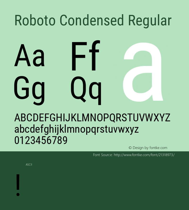 Roboto Condensed Regular 图片样张