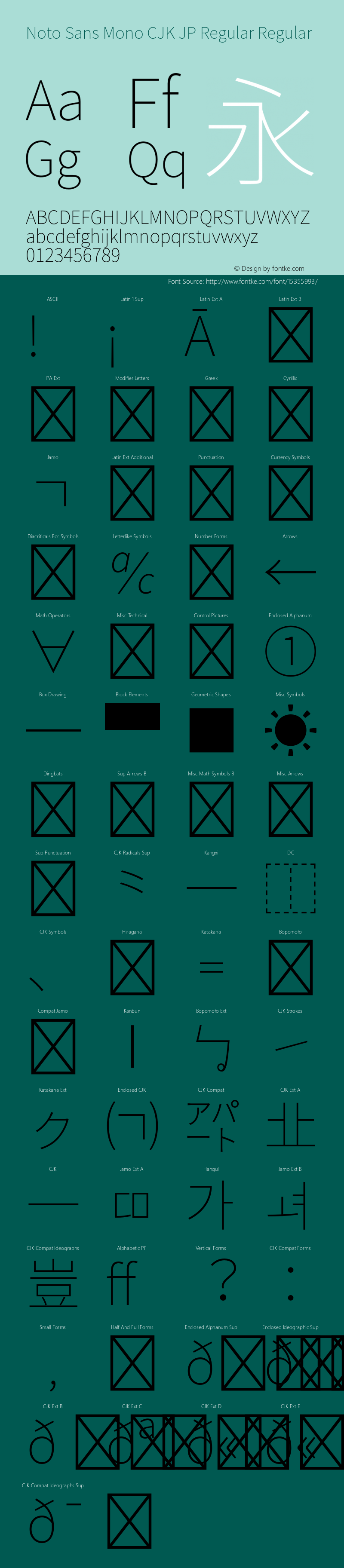 Noto Sans Mono CJK JP Regular Regular Version 1.004;PS 1.004;hotconv 1.0.82;makeotf.lib2.5.63406图片样张