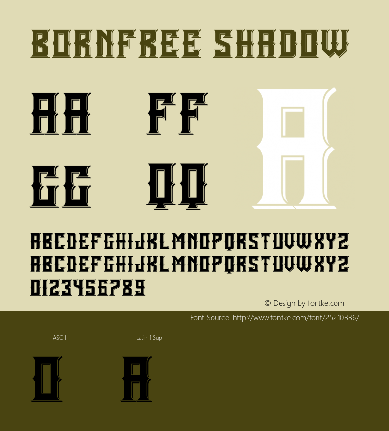 BornFree Shadow Version 1.002;Fontself Maker 2.1.2图片样张