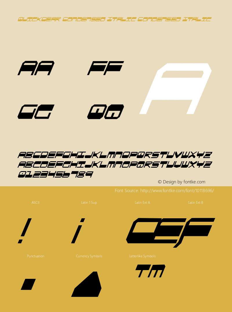 QuickGear Condensed Italic Condensed Italic 2图片样张