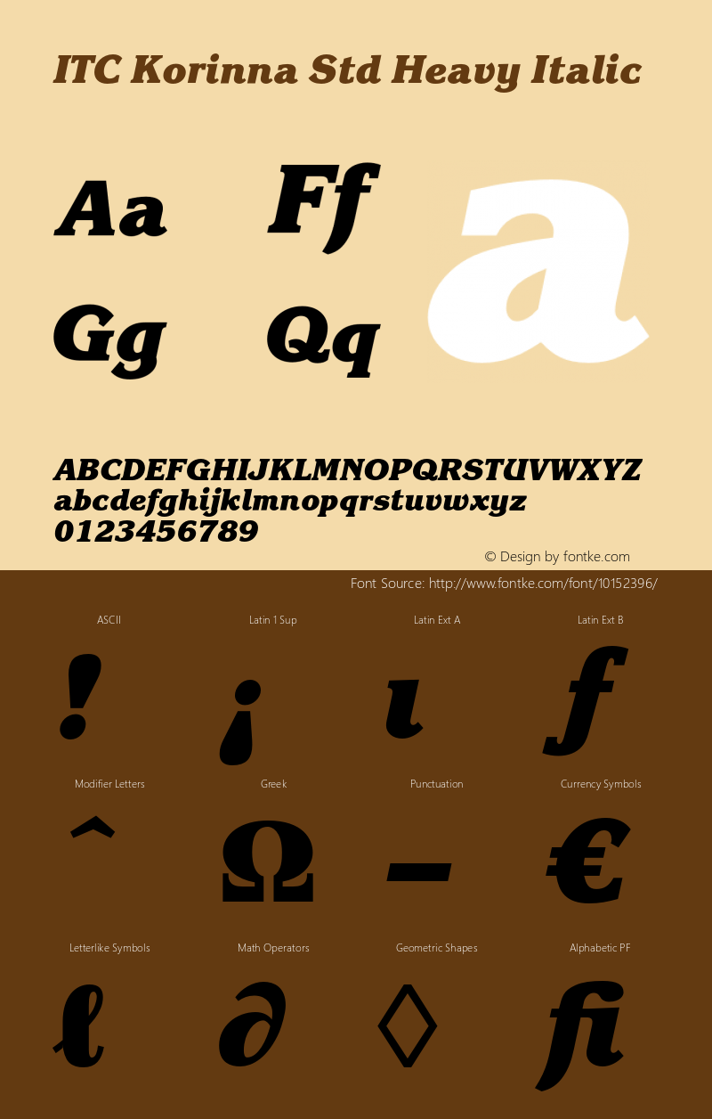 ITC Korinna Std Heavy Italic Version 2.001;PS 002.000;hotconv 1.0.38图片样张