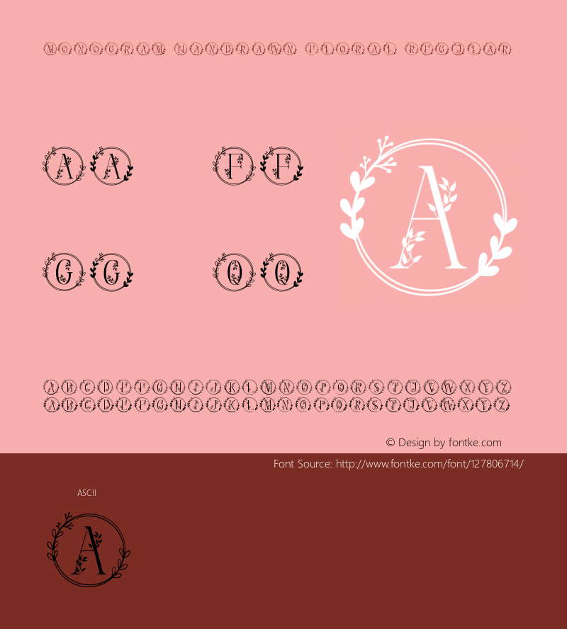 Monogram Handrawn Floral Version 1.00;November 9, 2020;FontCreator 11.5.0.2430 64-bit图片样张