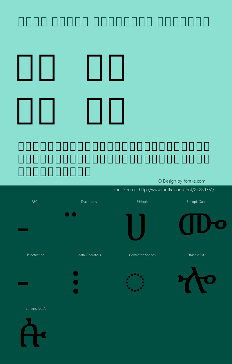 Noto Serif Ethiopic Regular Version 2.000;GOOG;noto-source:20170915:90ef993387c0图片样张