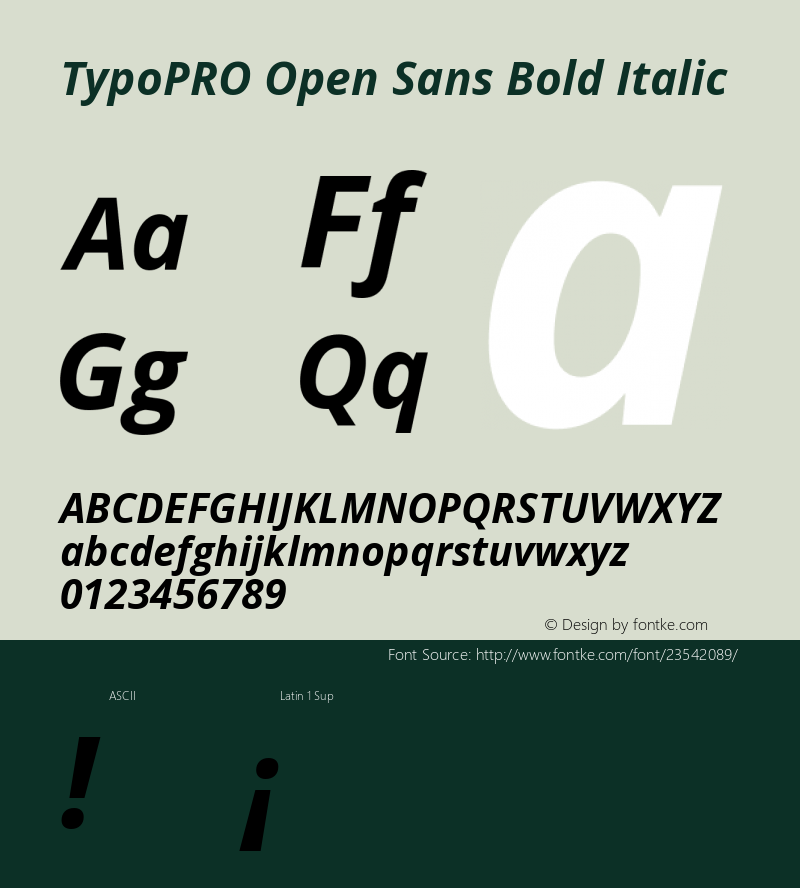 TypoPRO Open Sans Bold Italic Version 1.10图片样张