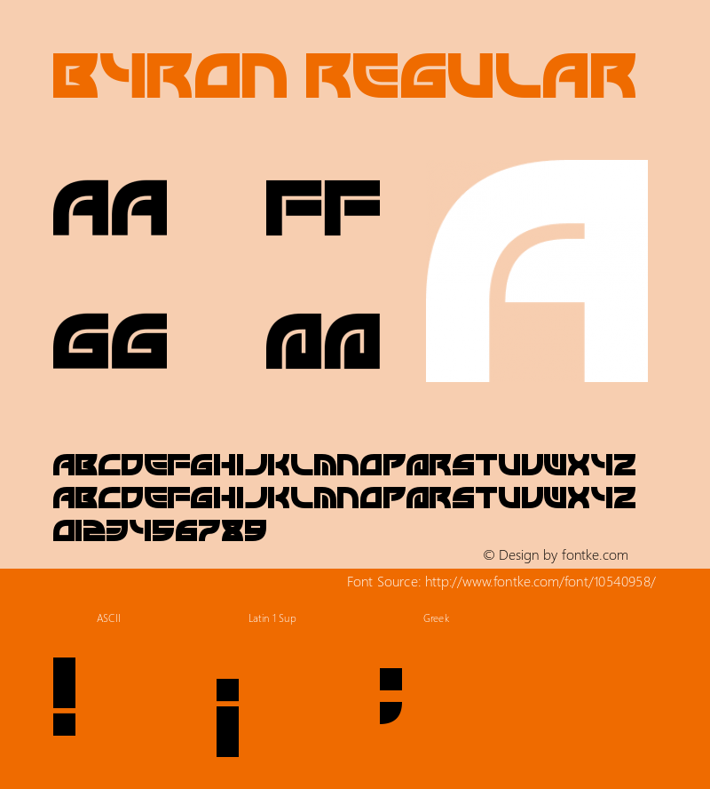 Byron Regular Version 1.00 February 14, 2014, initial release图片样张