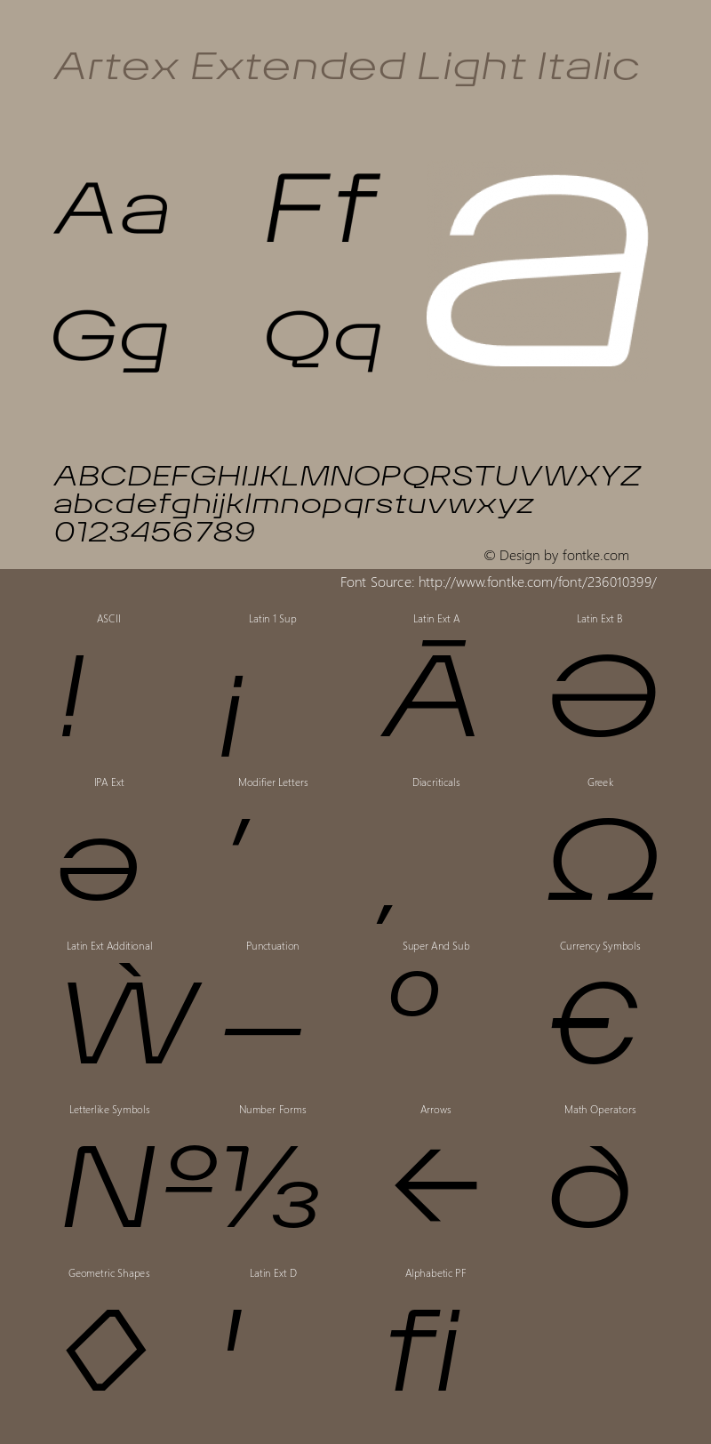 Artex-ExtendedLightItalic Version 1.005图片样张