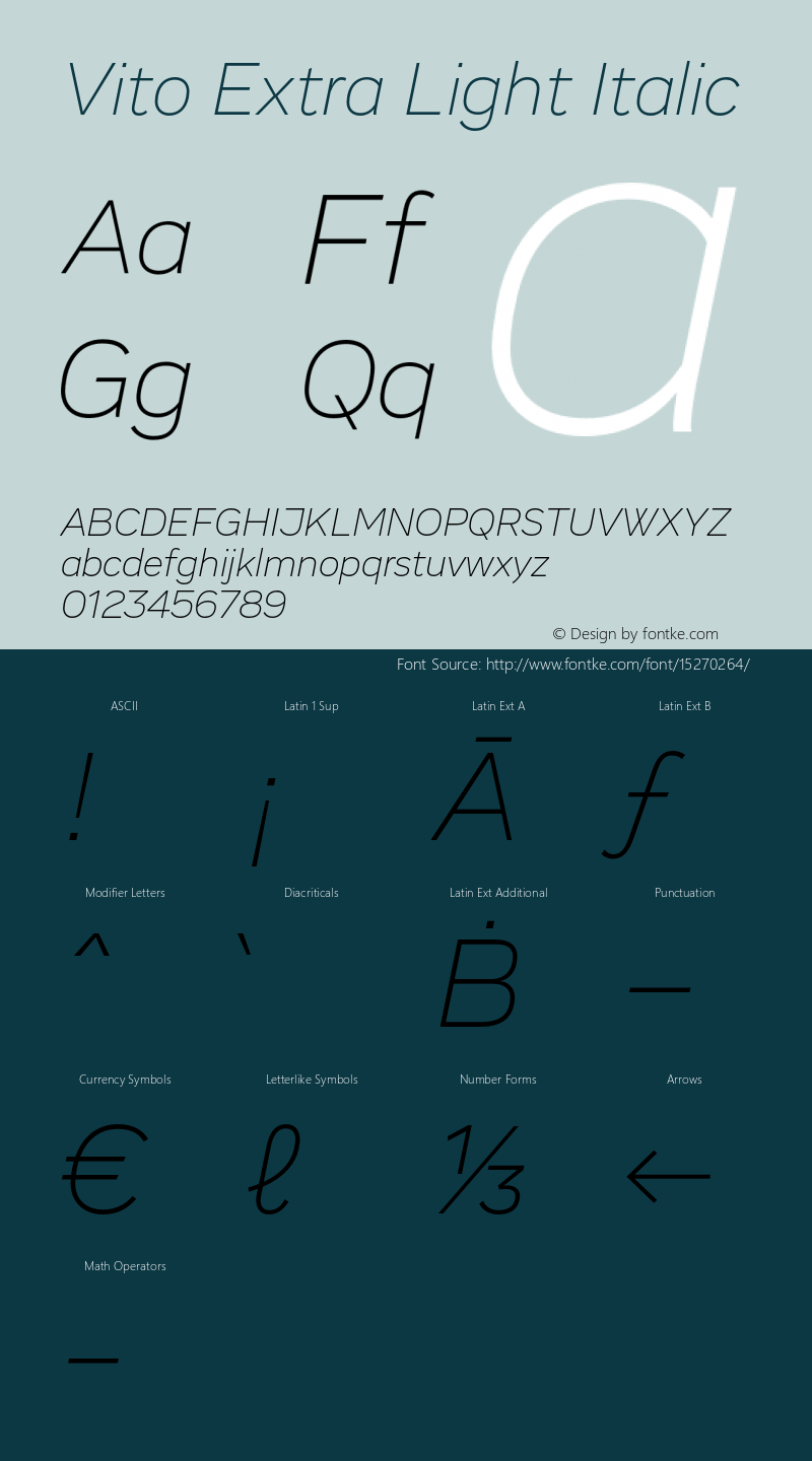 Vito Extra Light Italic Version 1.002图片样张